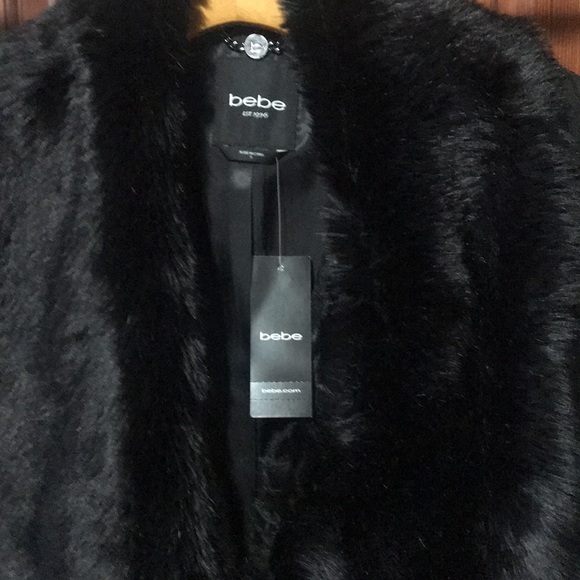 Bebe Houndstooth Fur Collar Jacket- S - Picture 3 of 7